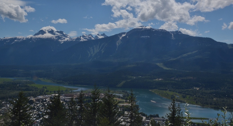 town from mountaintop